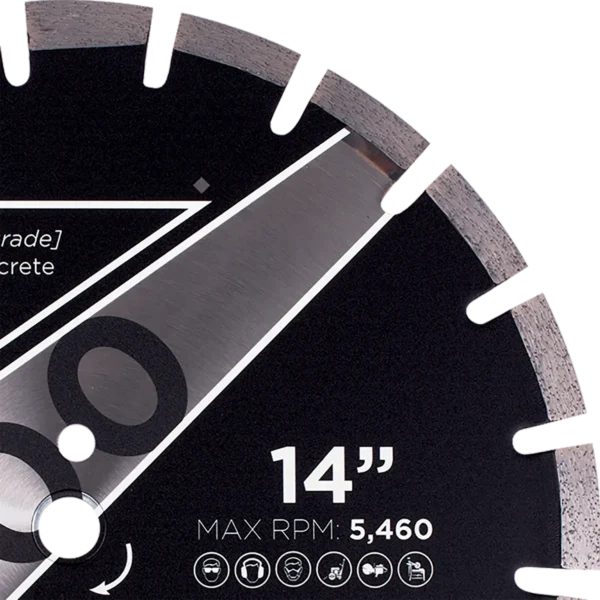 Diamond Vantage ES100 Asphalt Green Concrete Diamond Blade - Image 2