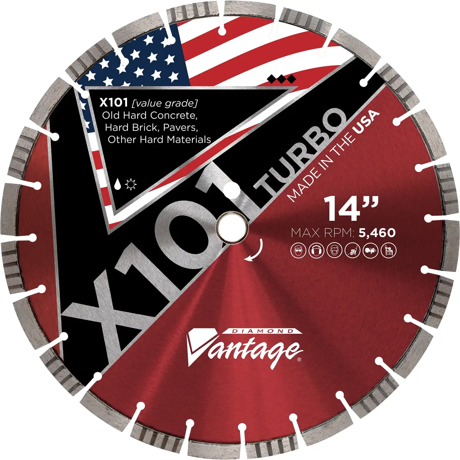 Diamond Vantage X101 Turbo Value Brick Masonry Diamond Blade 1 Brick Diamond Blade