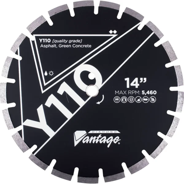 Diamond Vantage Y110 Asphalt Green Concrete Diamond Blade - Image 4