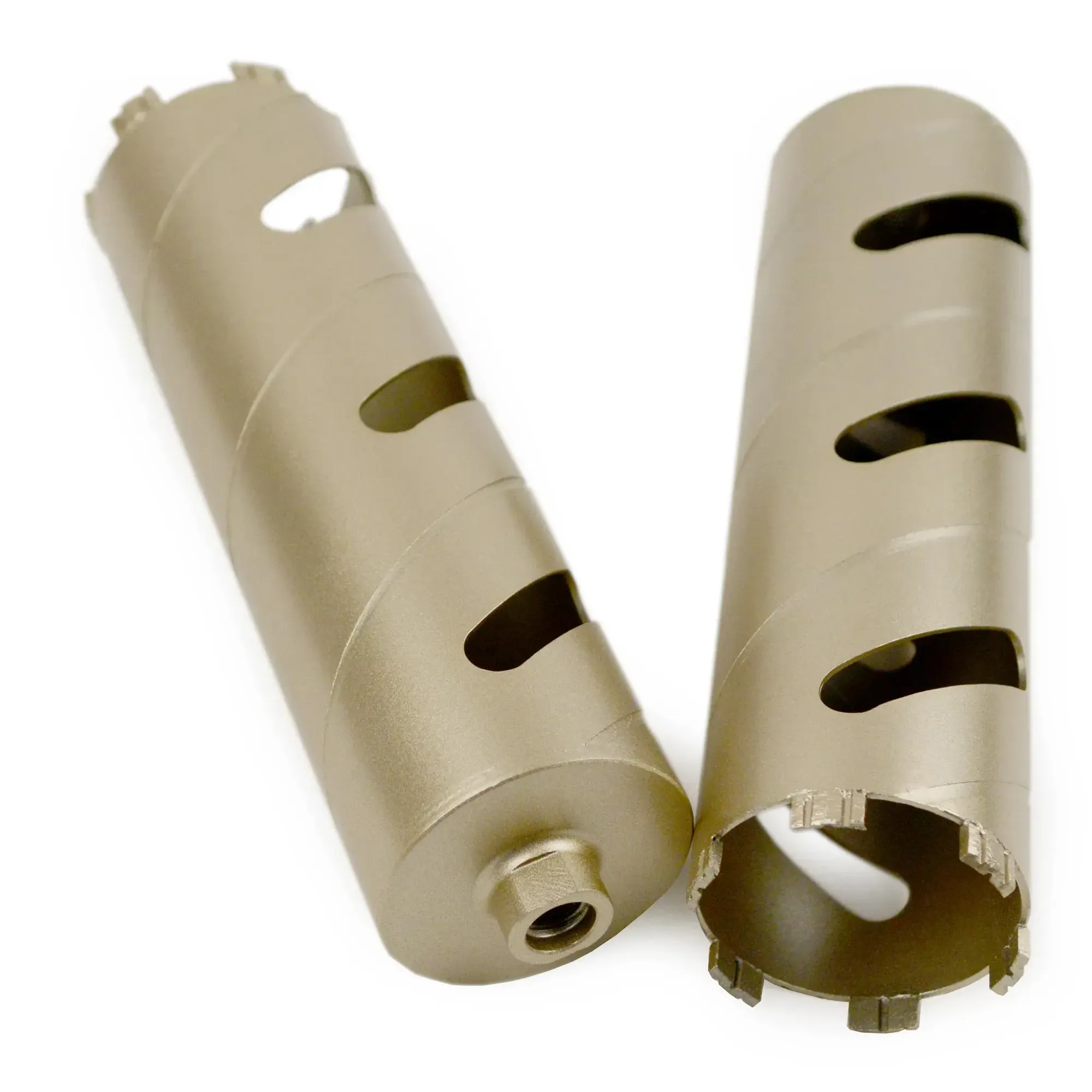 Astrocut Masonry Dry Diamond Core Drill Bit 6 Dual angle view of the Astrocut DCB dry core bit showing both the cutting edge and full barrel profile.