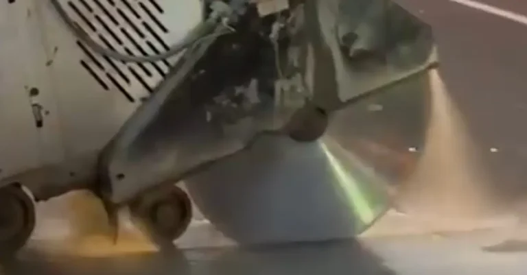 Saw in action with diamond blade for concrete