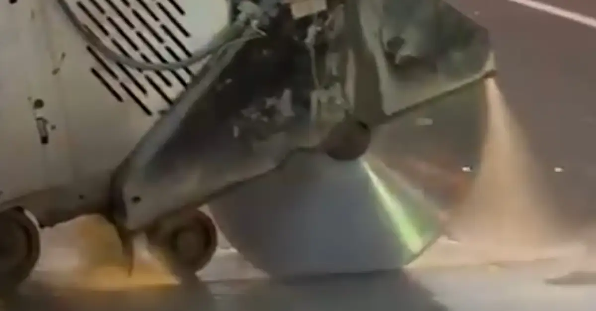 Saw in action with diamond blade for concrete